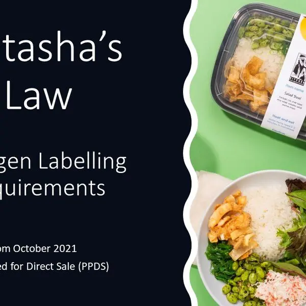 Natasha's Law food labeling requirements image.