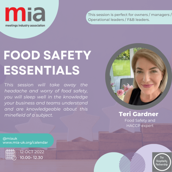 Food safety essentials session promotional poster.