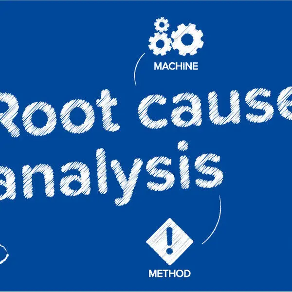 Root cause analysis text with icons.