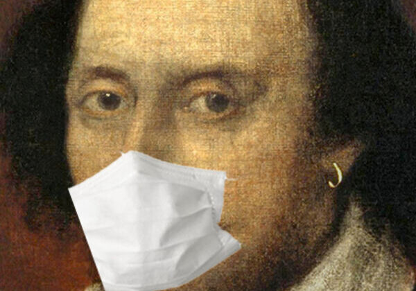 Portrait with a mask on face.