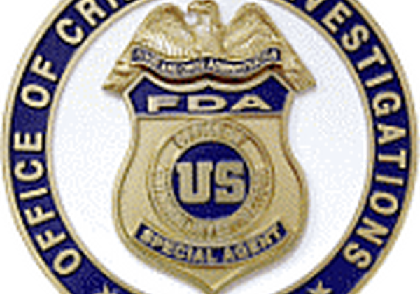 FDA Office of Criminal Investigations badge.
