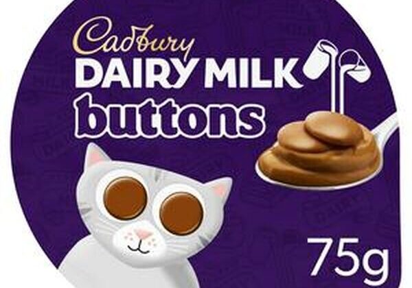 Cadbury Dairy Milk Buttons packaging, 75g.