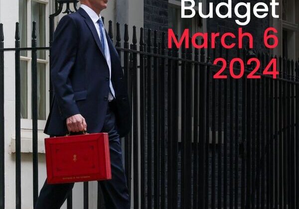 Man with red briefcase, Spring Budget announcement.