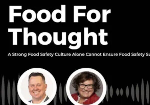 Food safety discussion with two speakers.