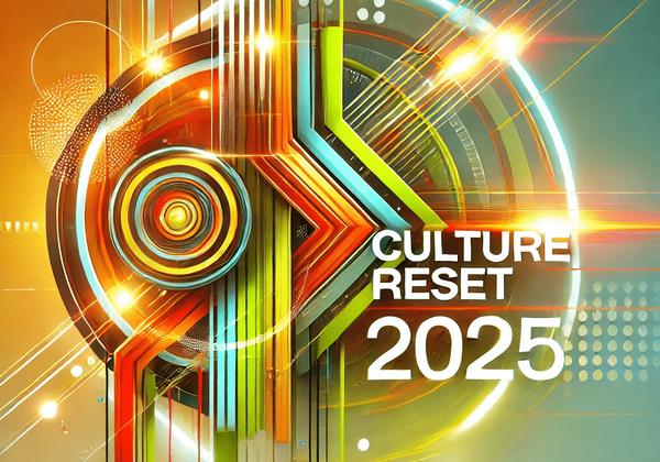 Futuristic abstract design with "Culture Reset 2025".