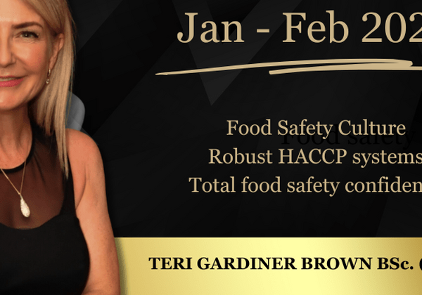 Woman beside "Food Safety Consultant" text.