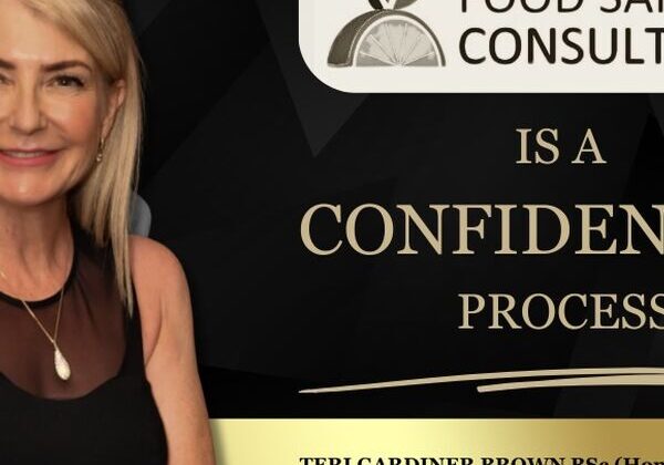 Food safety consulting promotional image with woman.